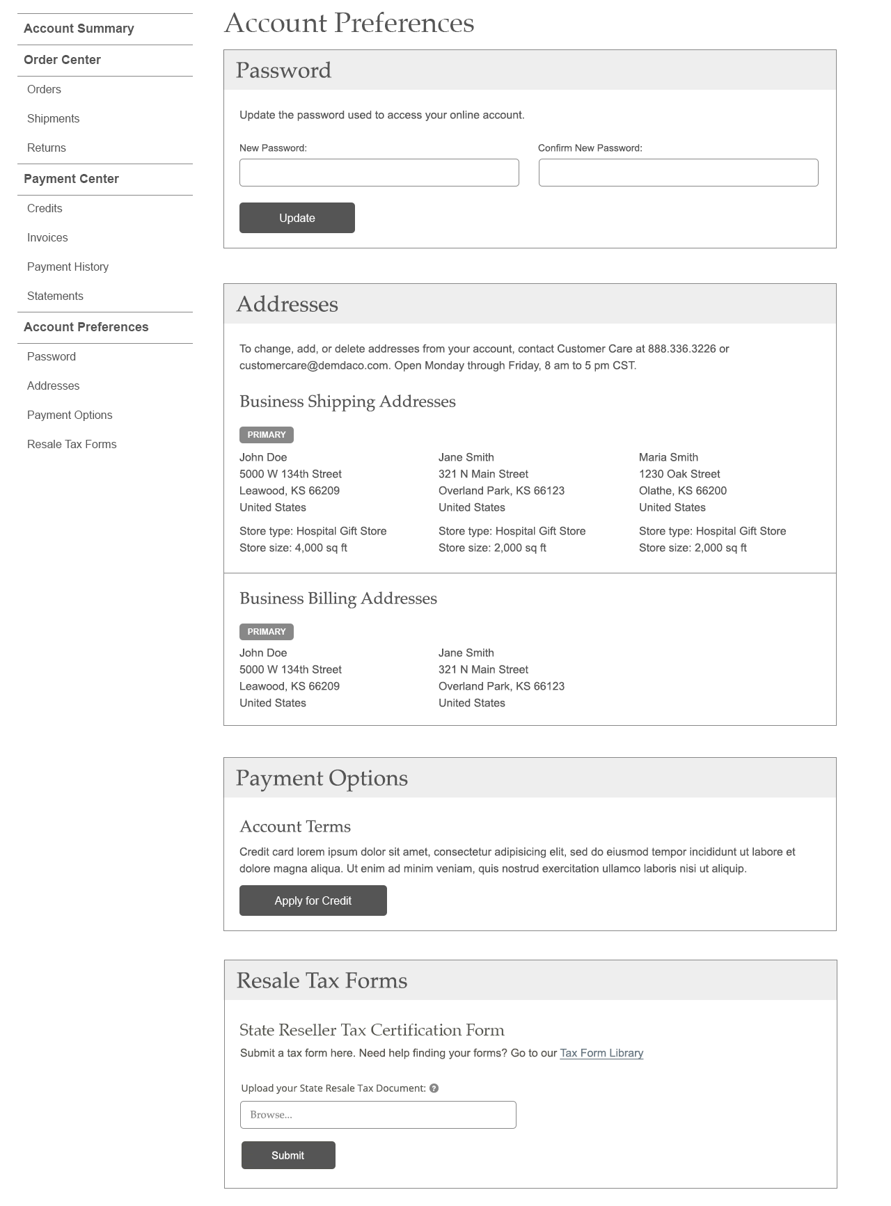 Account Preferences
