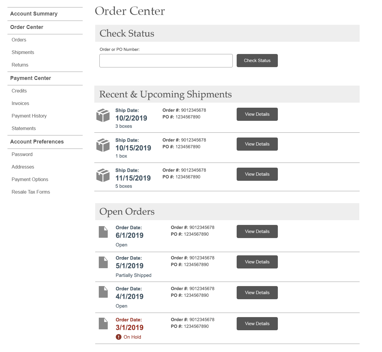 Order Center