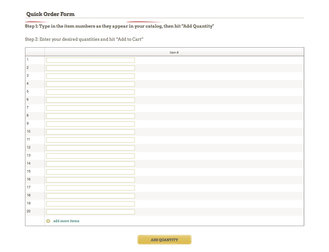 Quick Order old